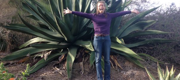 enormous agave plant, gigantic agave plant, diana standing in front of it, ten feet wide