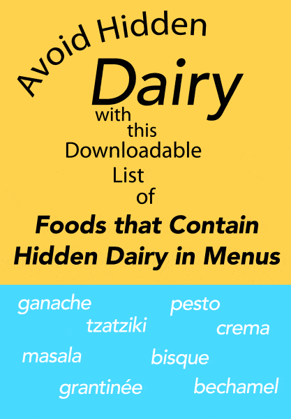 Dairy food allergy list cover